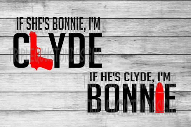 Bonnie and Clyde Sublimation Transfer