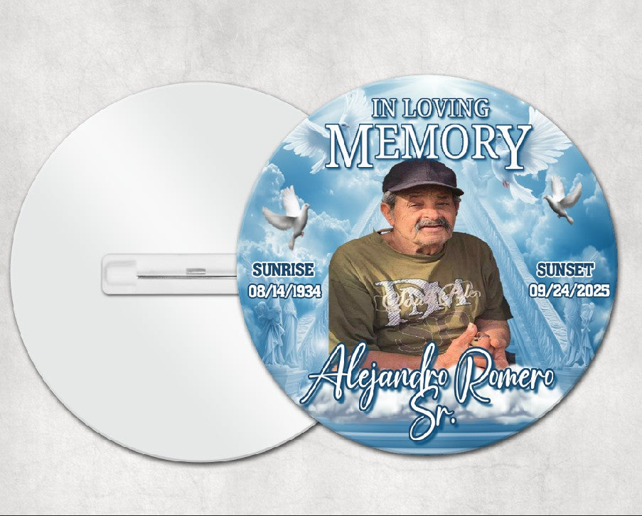 Memorial Button | Funeral Button | Pin Back Button