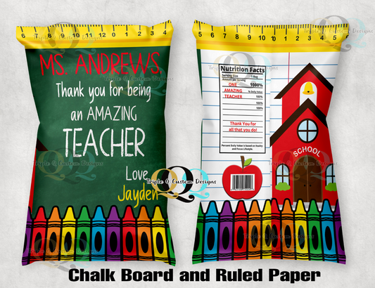 Teacher Appreciation Chip Bags