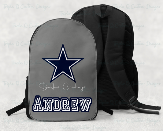 Cowboys Large Bookbag / Personalized Large Back Pack