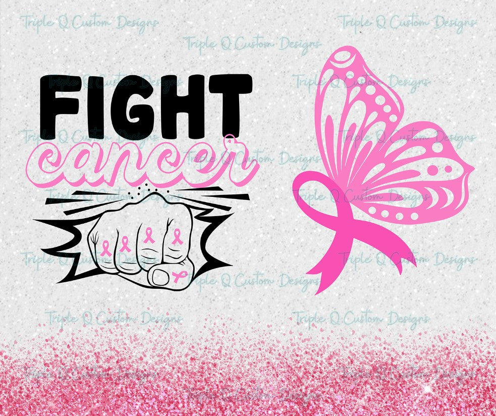 Fight Cancer Tumbler / Sublimation Print / 20oz Tumbler