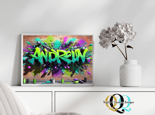 Custom Graffiti Canvas with Names