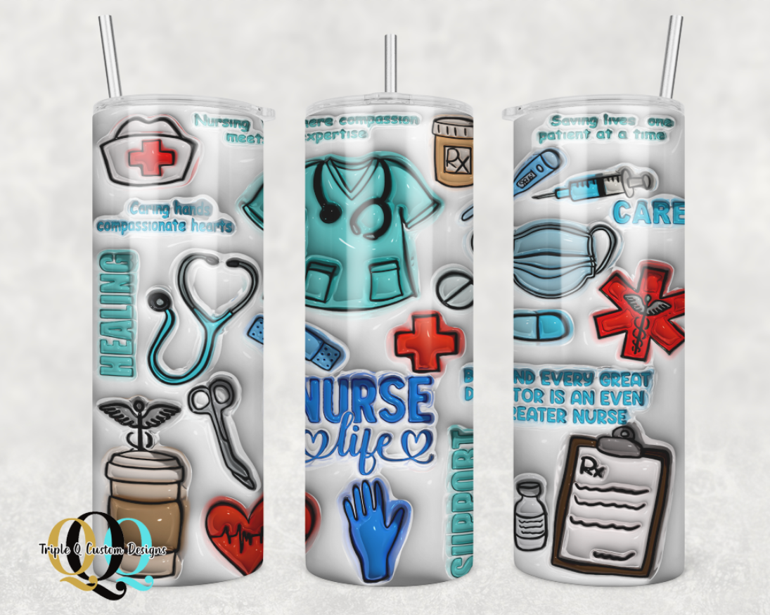 3d Nurse Life Tumbler