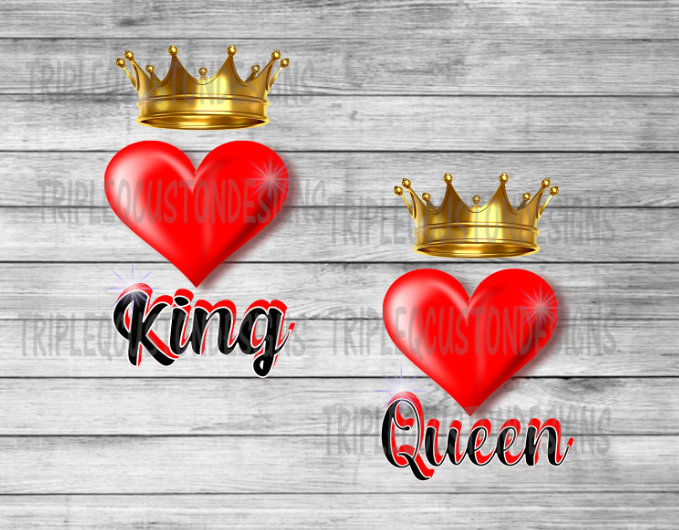 King and Queen Sublimation Transfer