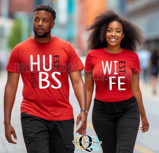 HUBS / WIFE Couple Shirts