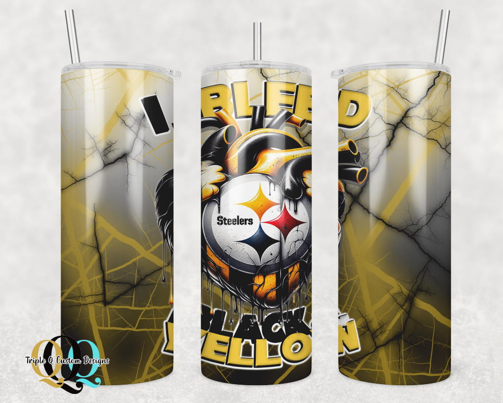 I Bleed Black and Yellow Tumbler - Steelers