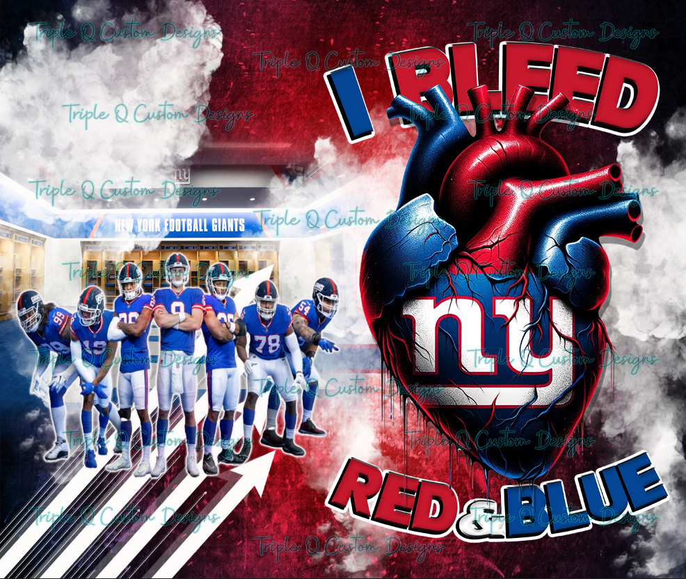 I Bleed Red and Blue Tumbler - Giants