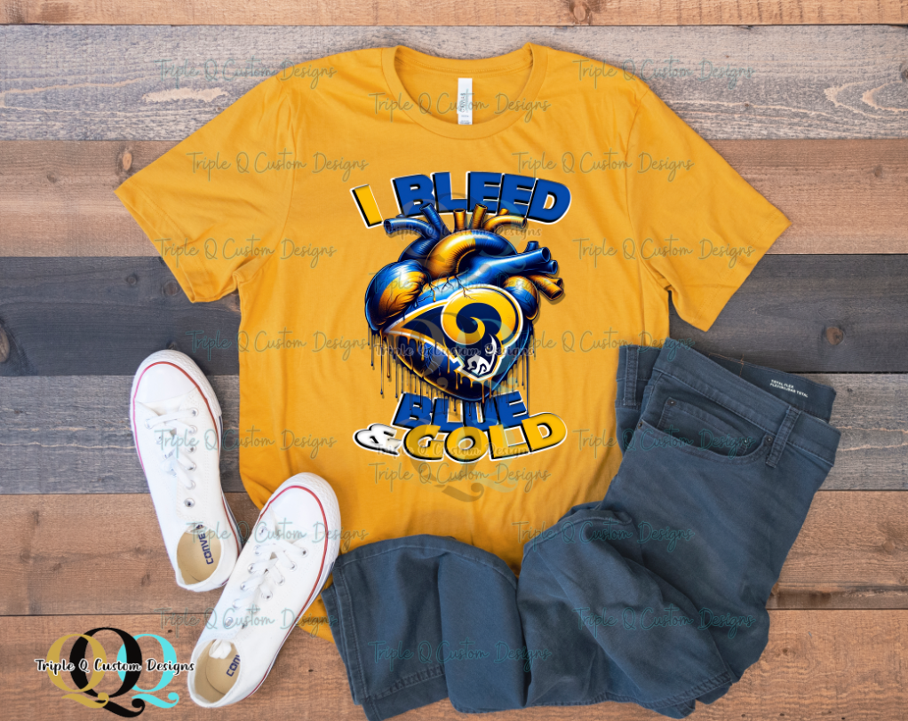 I Bleed Blue and Gold - Rams Shirt