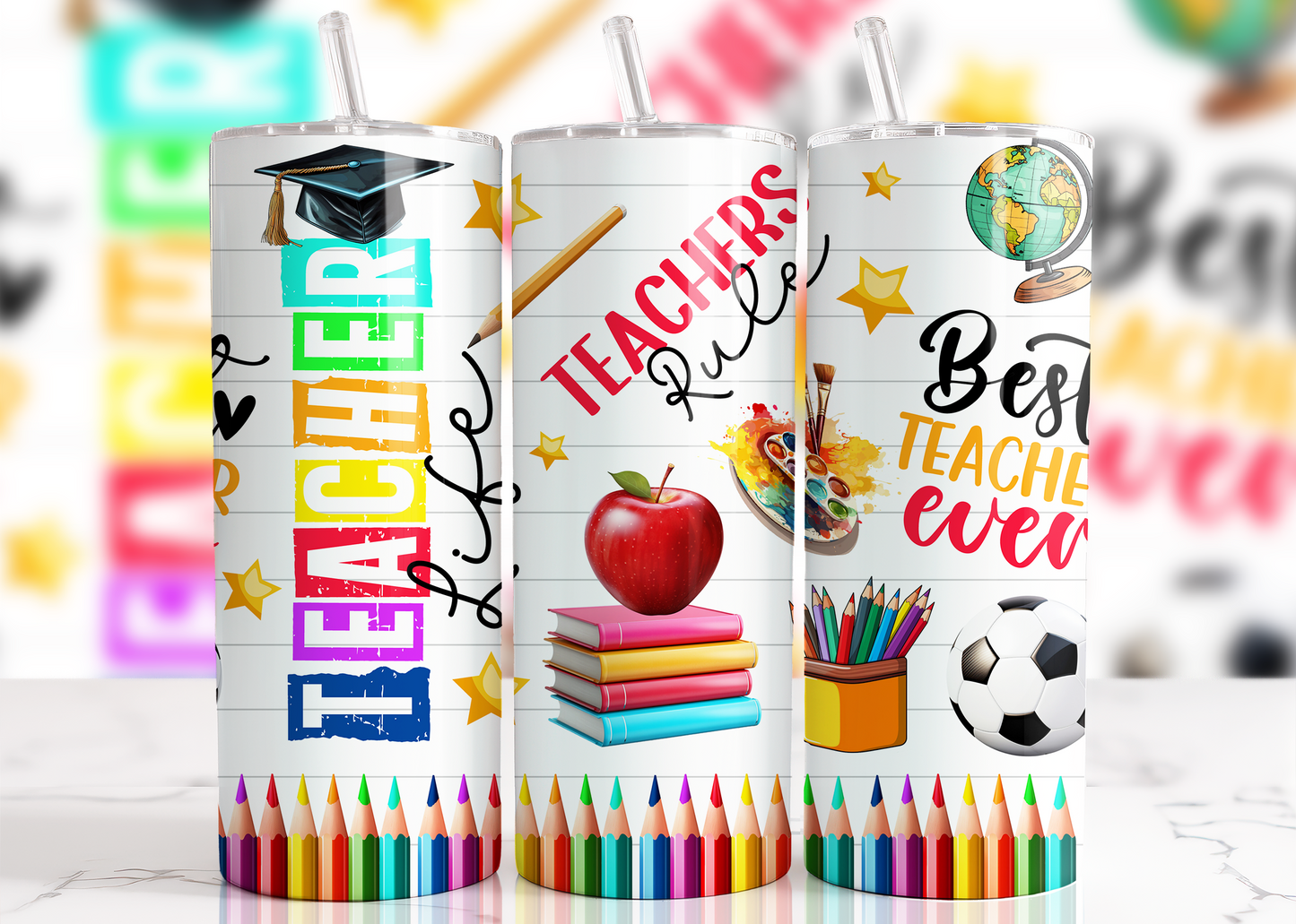 Teacher Life Tumbler / Sublimation Print / 20oz Tumbler