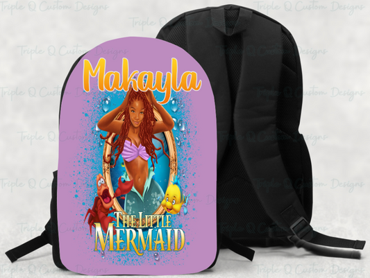 Little Mermaid Bookbag / Personalized Large Back Pack