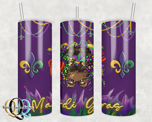 Lady Mardi Gras Tumbler