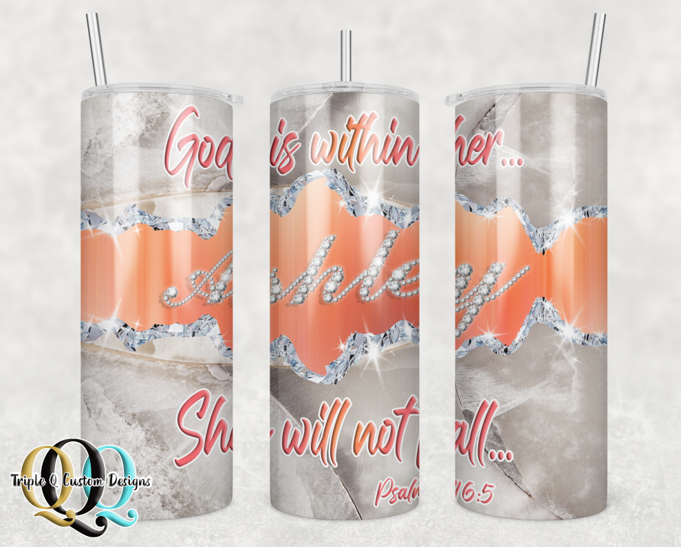 God Is Within Her - Custom Name Tumbler